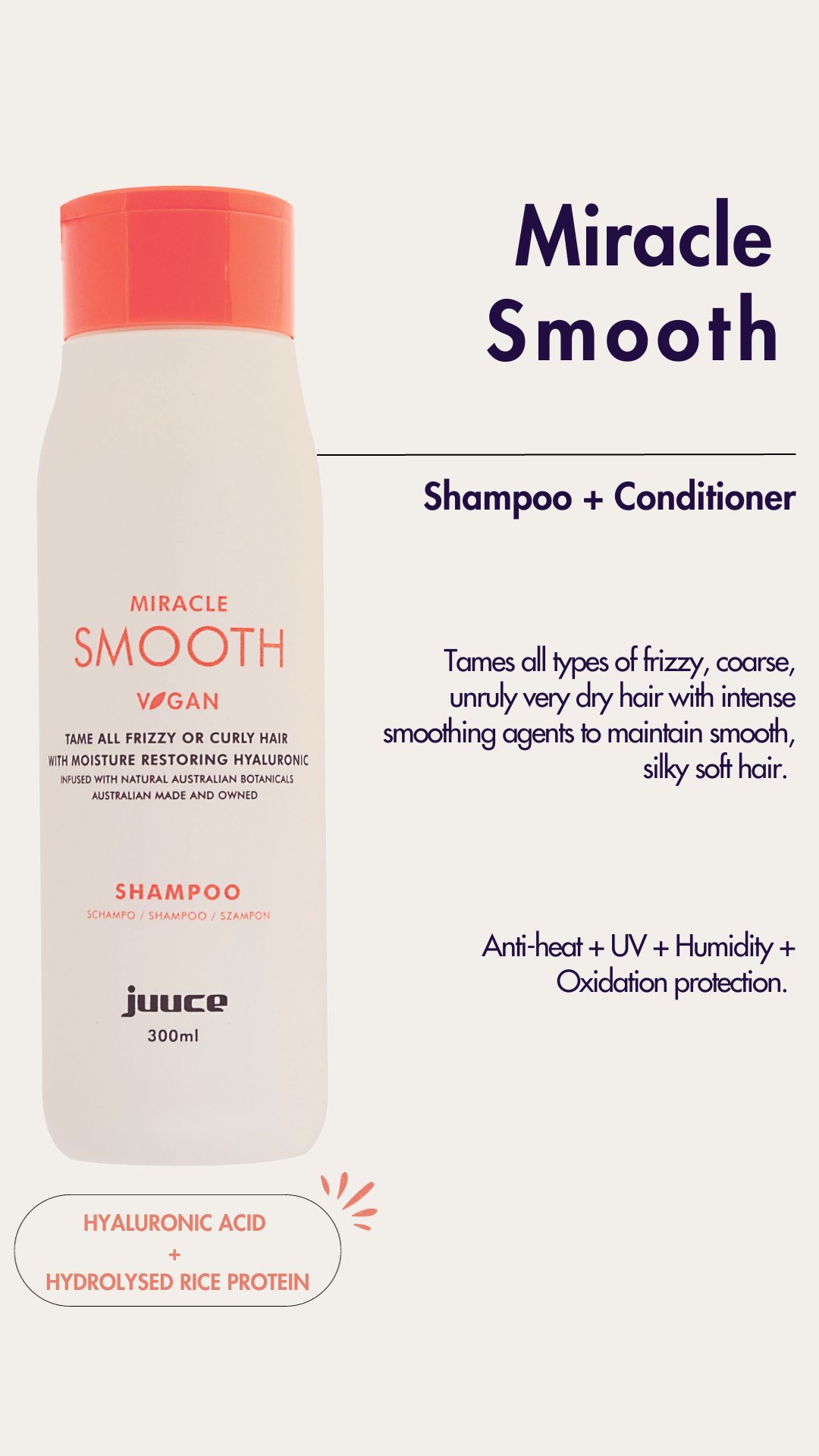 Juuce Miracle Smooth Szampon (300 ml, 1000 ml) - obrazek 2